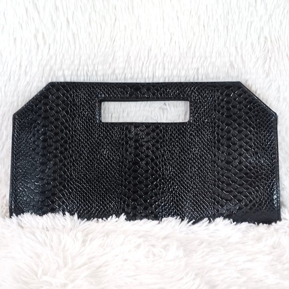 Express Handbags - Express Black snakeskin clutch